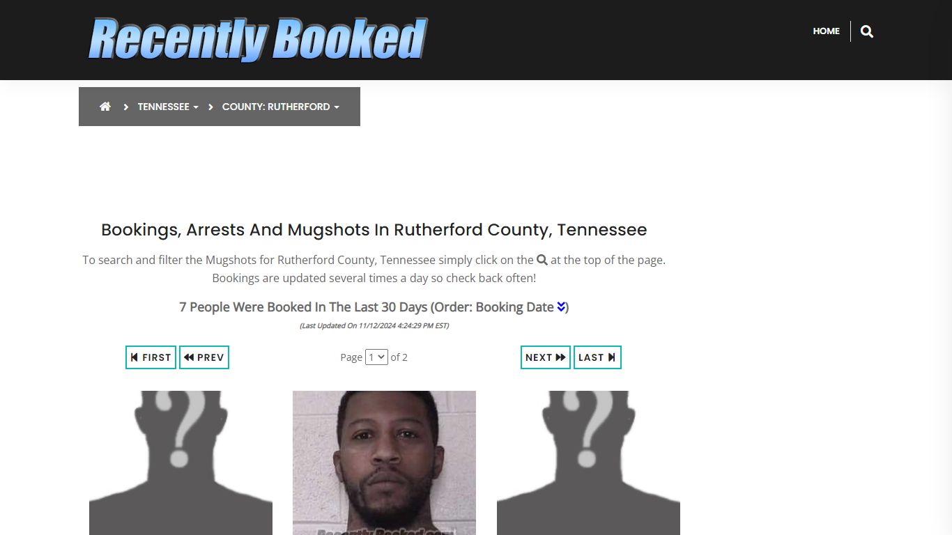 Bookings, Arrests and Mugshots in Rutherford County, Tennessee