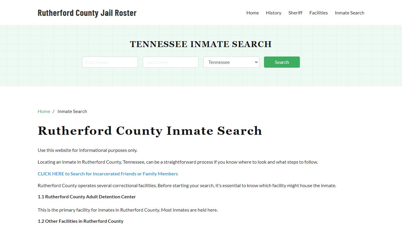 Rutherford County, TN Detainee Lookup