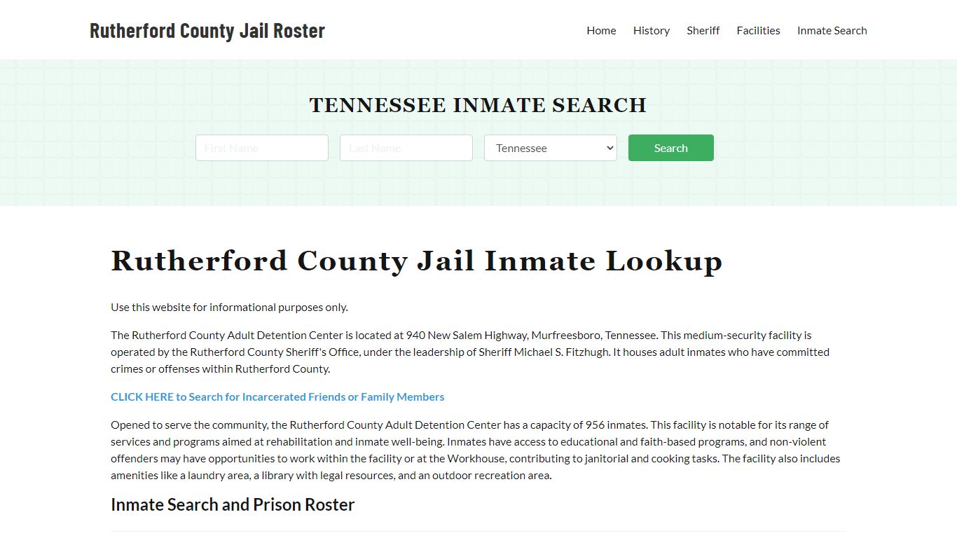 Rutherford County Jail Roster Lookup, TN, Inmate Search